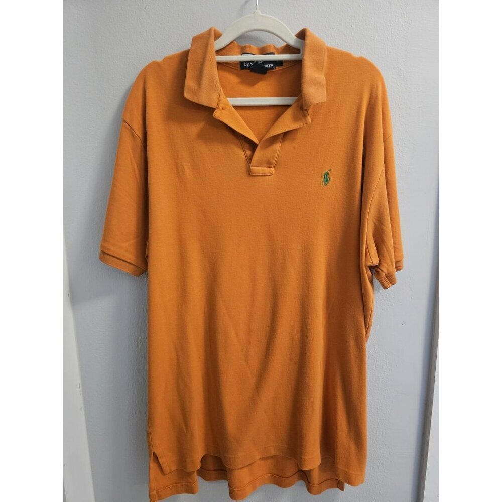 Ralph Lauren Polo Shirt Mens Large Orange Short Sleeve Pony Golf